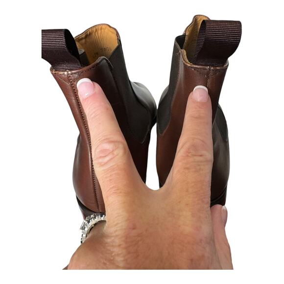 Qüero handmade Spanish Chelsea leather brown boots size 9 - Picture 12 of 12